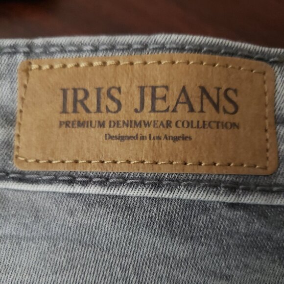 NWT Iris Jeans Size 20 Gray Marbled Distressed Stretch Denim Slim Fit - Picture 15 of 15